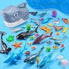 Animal Marine Playset Ocean Life Models Children Realistic-Looking Marine Animal Model Cartoon Shark Head Storage Box Toy Set