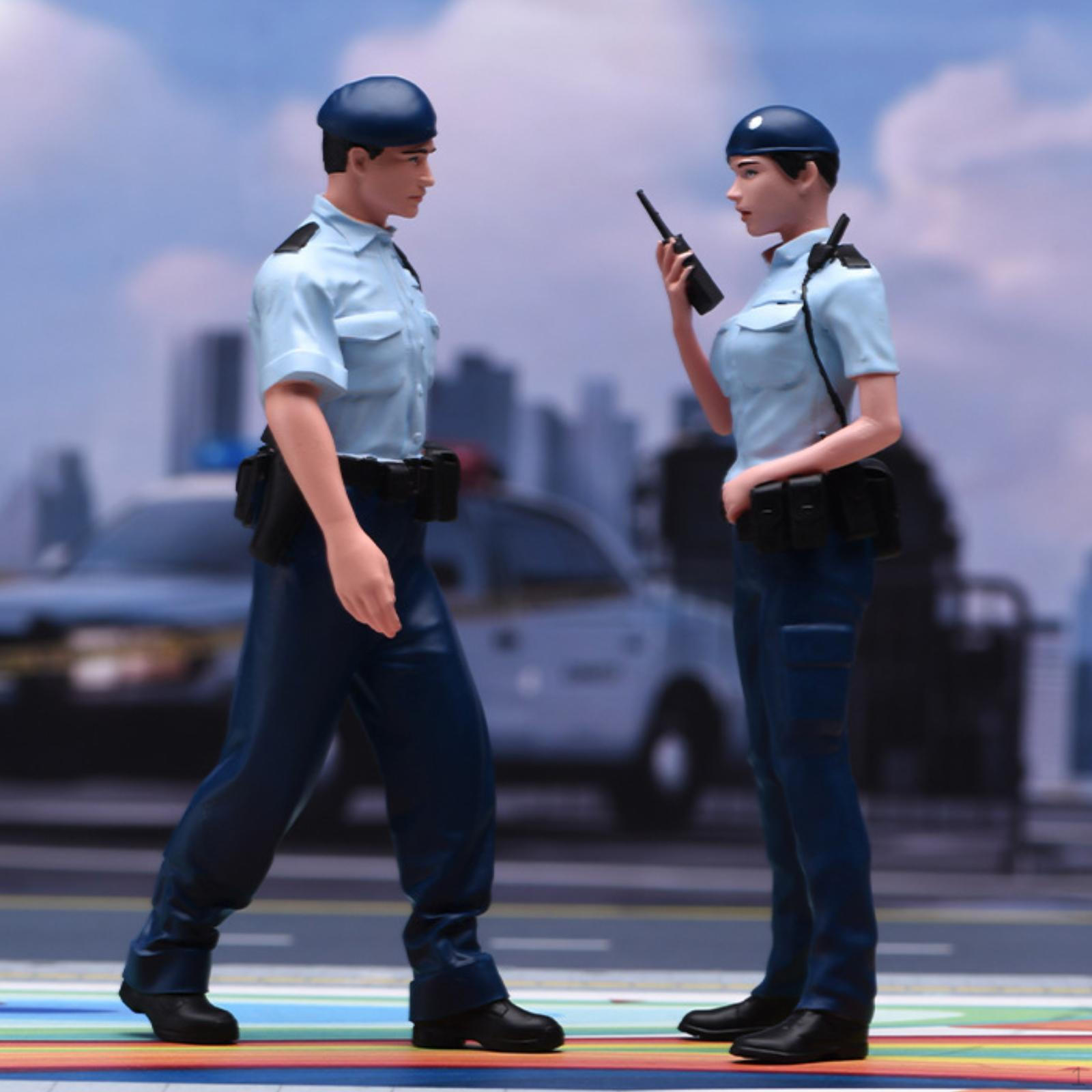 1/18 Figures Tiny People Police Collections Sand Table Layout Decoration Dioramas Photo Props
