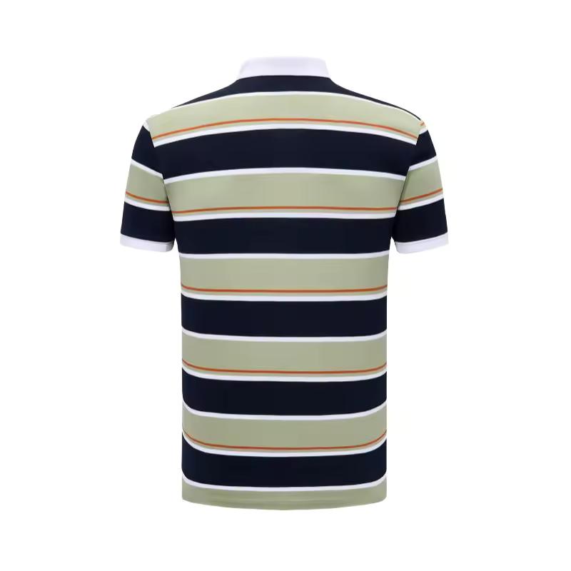 Summer Men's Short Sleeve Cotton Striped Polo Shirt Fashion Business Casual Slim Fit Comfortable Lapel Half Sleeve T-shirt