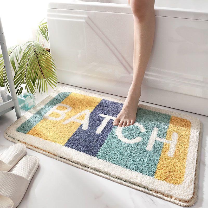 Cartoon Imitation Cashmere Floor Mat Bathroom Absorbent Toilet Door Entry Non-slip Mat Bedroom Carpet Door Mat Floor Mat Household