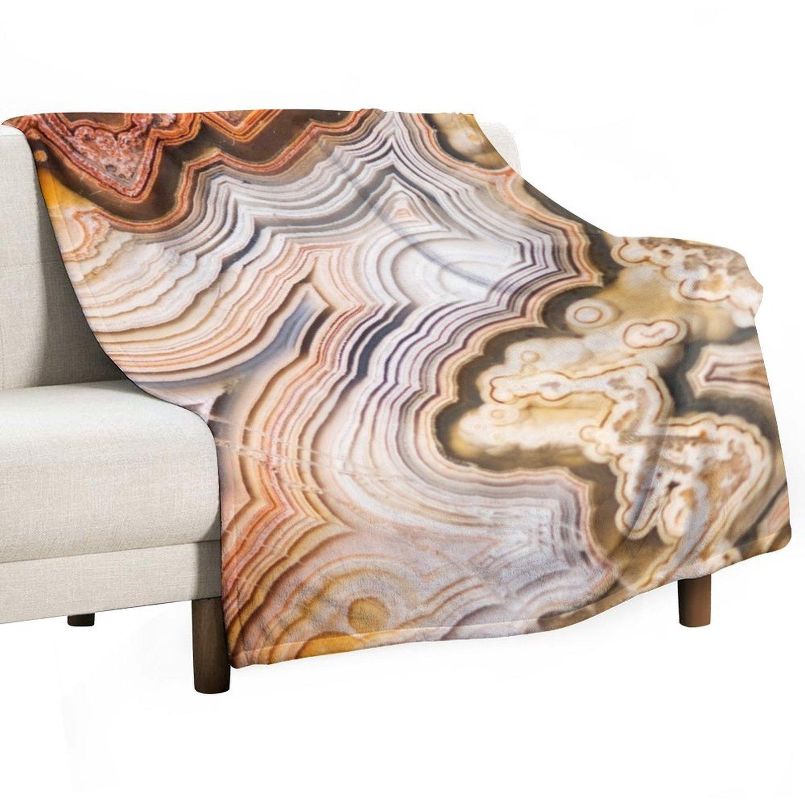 

Geode Agate Throw Blanket Quilt Thermals For Travel Luxury Designer Retros Blankets 30x40in