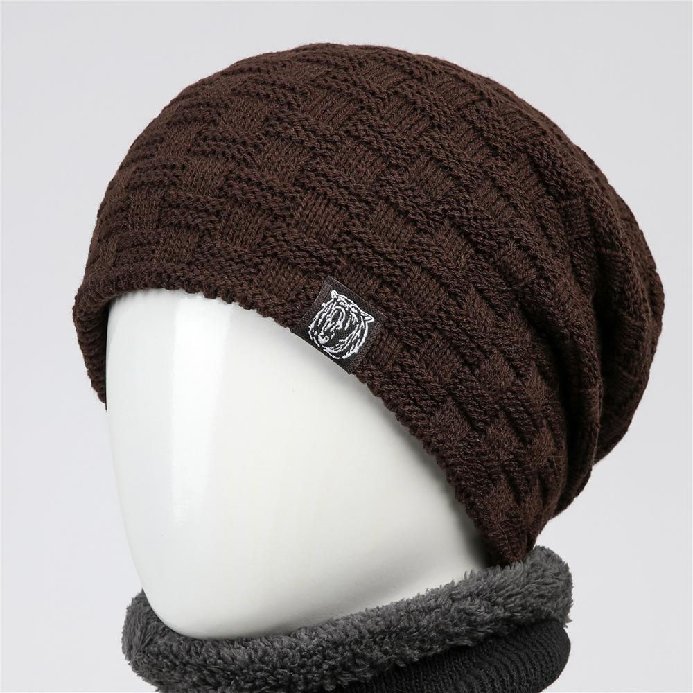Hat Winter Cold-Proof Thickened Wool Hat Men'S And Women'S Warm Plush Versatile Pullover Hat Knitted Hat
