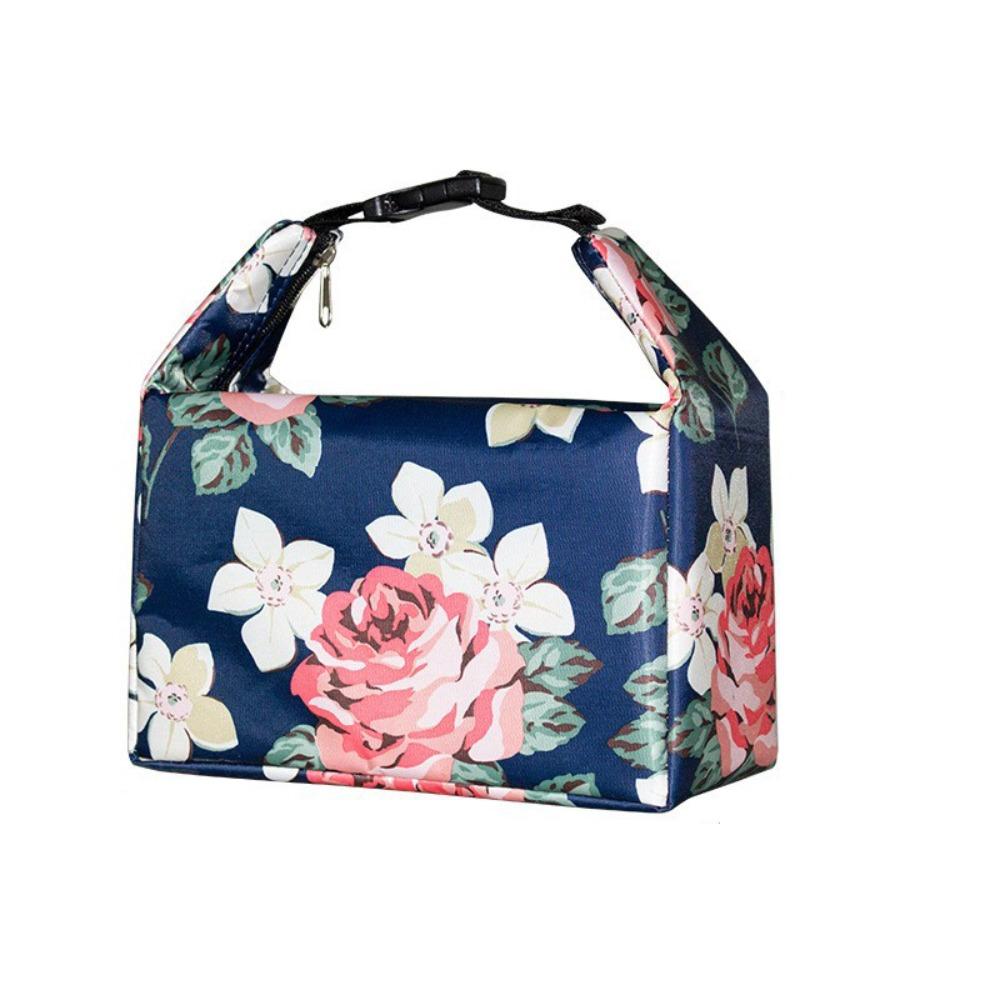 

Portable Thickened Handheld Lunch Bag Splash-proof Large capacity Breakfast Organizer Durable Keep Warm Storage Bag Student Яскраво-рожевий