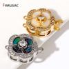 18K Gold Plated Zircon Pearl Necklace Clasps Fasteners,Shell Connector Insert Clasp Lock For DIY Jewelry Making Accessories