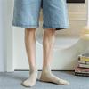 Solid Color Men Sock Spring Autumn Casual Basic Stocking Vertical Stripes Breathable Comfortable Casual Sports Socking