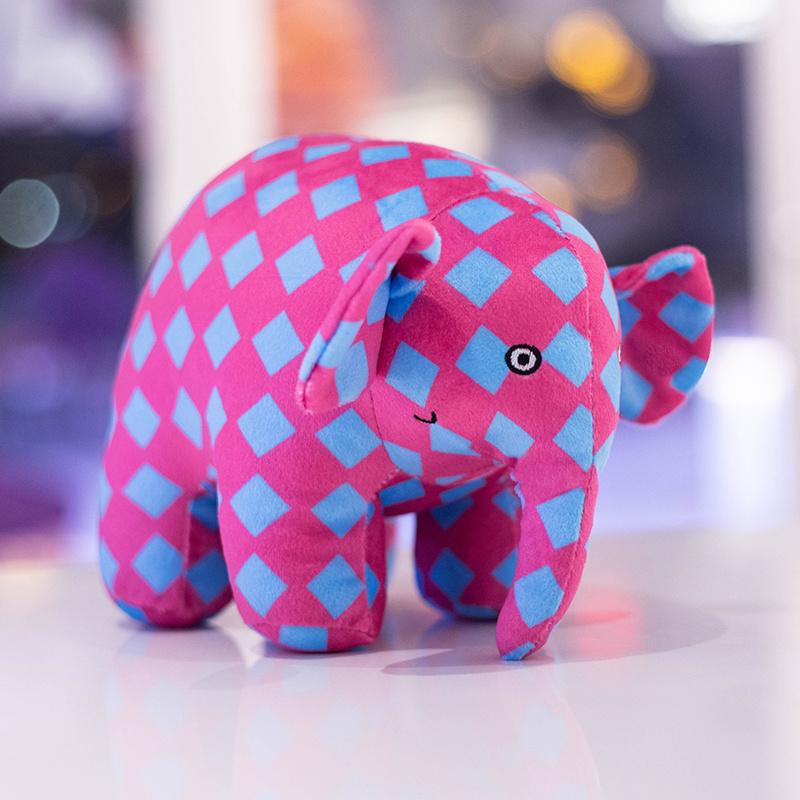 Anime Kleurrijk De Olifant Figuur Knuffel Schattige Cartoon Geruite Olifant Knuffels Speelgoed Kamerdecoratie Kinderen Cadeau