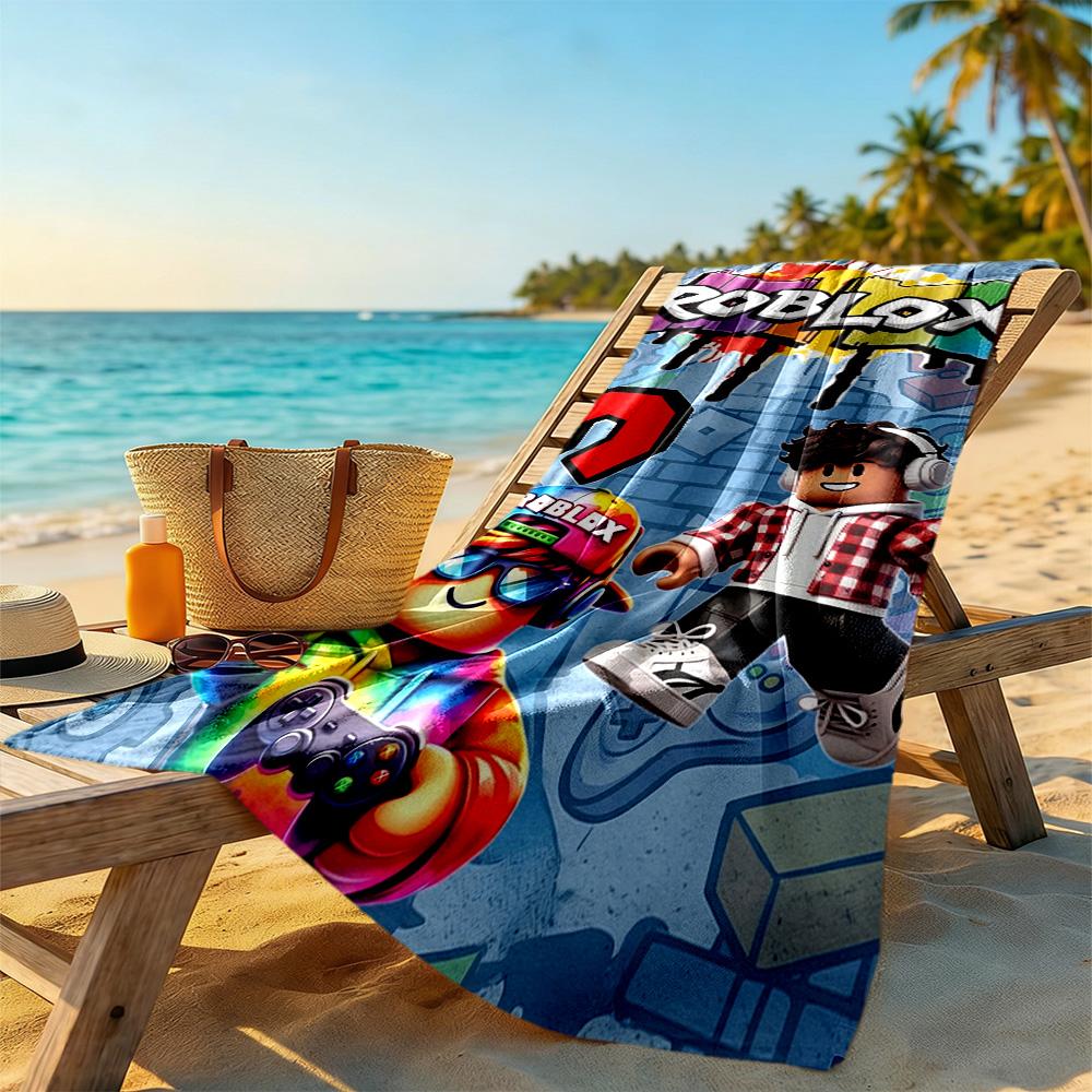 Asciugamano da Spiaggia Roblox Alta Assorbenza & Asciugatura Rapida Confortevole Leggero Adatto per Sport, Viaggi, Nuoto, Yoga, Bagno, Spiaggia E Piscina