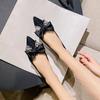 New Women Fashion Pumps Girl Sexy Pointed Toe High Heels Shoes Elegant Rhinestone Bowknot Wedding Shoes 35-43