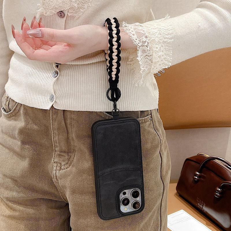New Colorful Universal Braided Mobile Phone Lanyard Strap Cute Hanging Chain Ring Cord With Patch Wrist Strap Phone Detachable