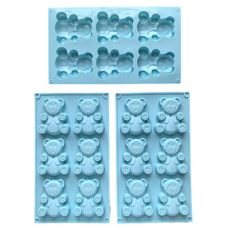 Bear Molds For Chocolate Baby Shower Molds 6-Grid Silicone Fondant Molds Bear Cand Mould Baby Shower Chocolate Molds For Cakes