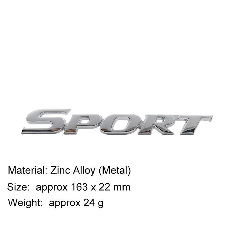 3D SPORT Logo Sticker Tail Bumper Badge Auto Rear Trunk Nameplate Decal Emblem Accessories