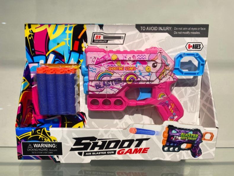 Graffiti Children Foam Blaster with 8 EVA Soft Bullets Air Blaster Gun Indoor Outdoor Safe Shooting Game Airsoft Pistol Boy Gift