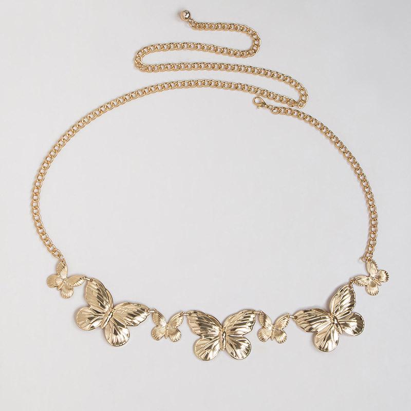 High-end Sweet Girl Big Butterfly Hollow Fashion Clothing Waist Chain Metal Sweet Cool Women's Waist Chain