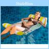 Uppblåsbar Flytleksak med Hajmönster Vikbar Liggstol Pool Luftmadrass