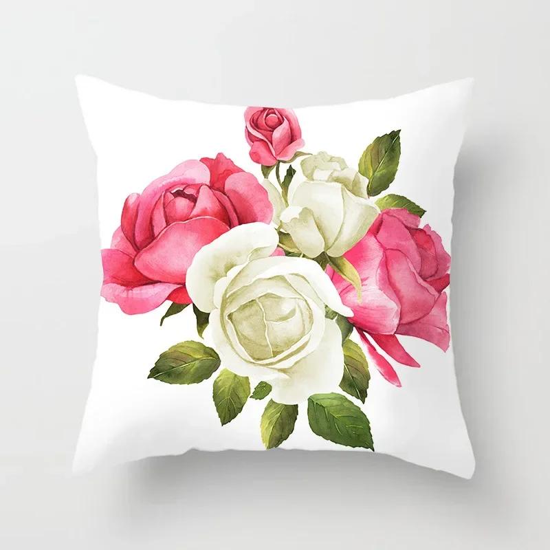 Rose    cushion cover Mediterranean Nordic style home decoration sofa bed pillow car pillowcase