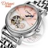 Genuine Automatic Mechanical Waterproof Watch for Women - Trendy Multi-Functional with Day, Date, Month, Year, and Starry Design.