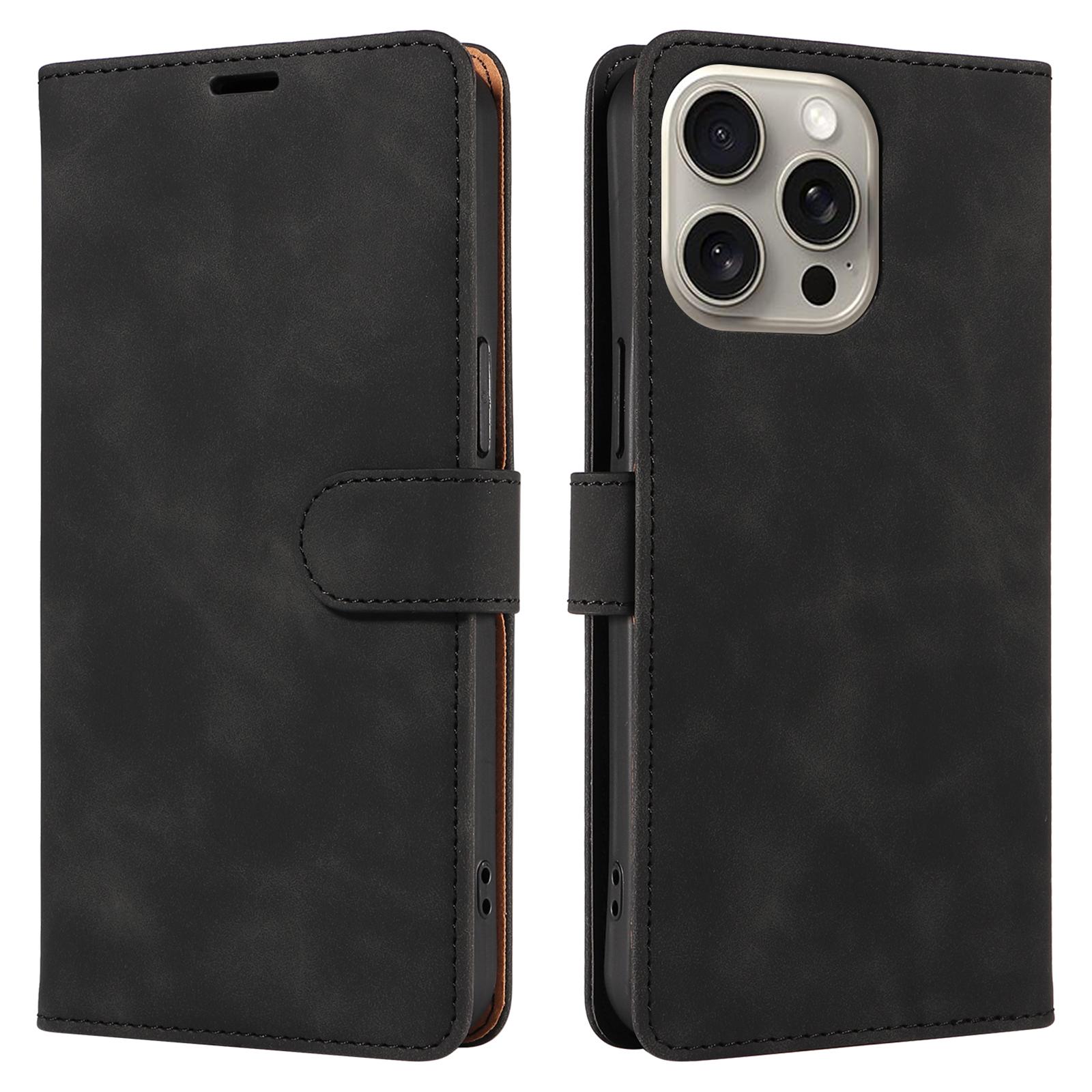 

For iPhone 14 Pro Max Case RFID Blocking Wallet Stand Leather Flip Phone Cover with Slim Strap A