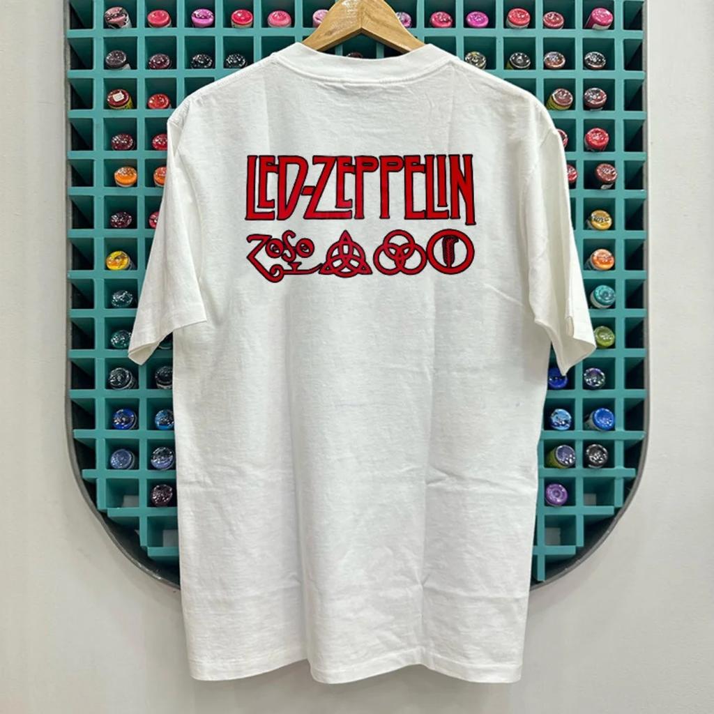2026 Led Zeppelin Rock Band Short-sleeved T-shirt Fashion Sports Pure Cotton Men's T-Shirt Children's Clothing Tee Y2k Woman