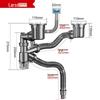 Larsd Kitchen Double Sink Drain Pipe Set