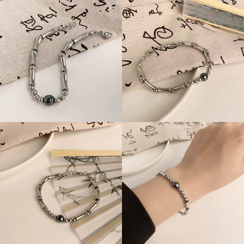 Stylish Unisex Titanium Steel Bracelet Sophisticated Bamboo Design