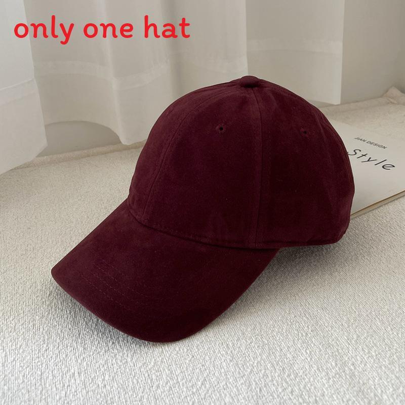 

Minimalist Vintage Suede Baseball Cap With Curved Brim For Casual Winter Wear фиолетовый
