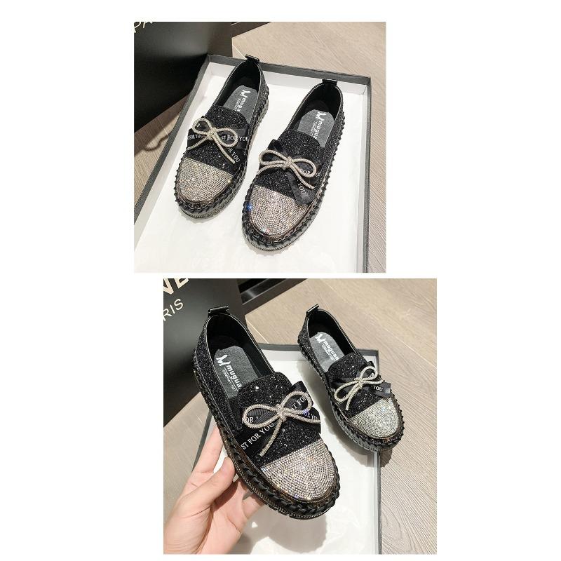 Single Shoe Female 2025 New Casual Bow Student Shoes Large Size