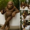 Drinking Ornament Resin Figurine Sasquatch Wine Lover Figurine Resin Statue for Home Office Decor Wild Man Sculpture Desktop