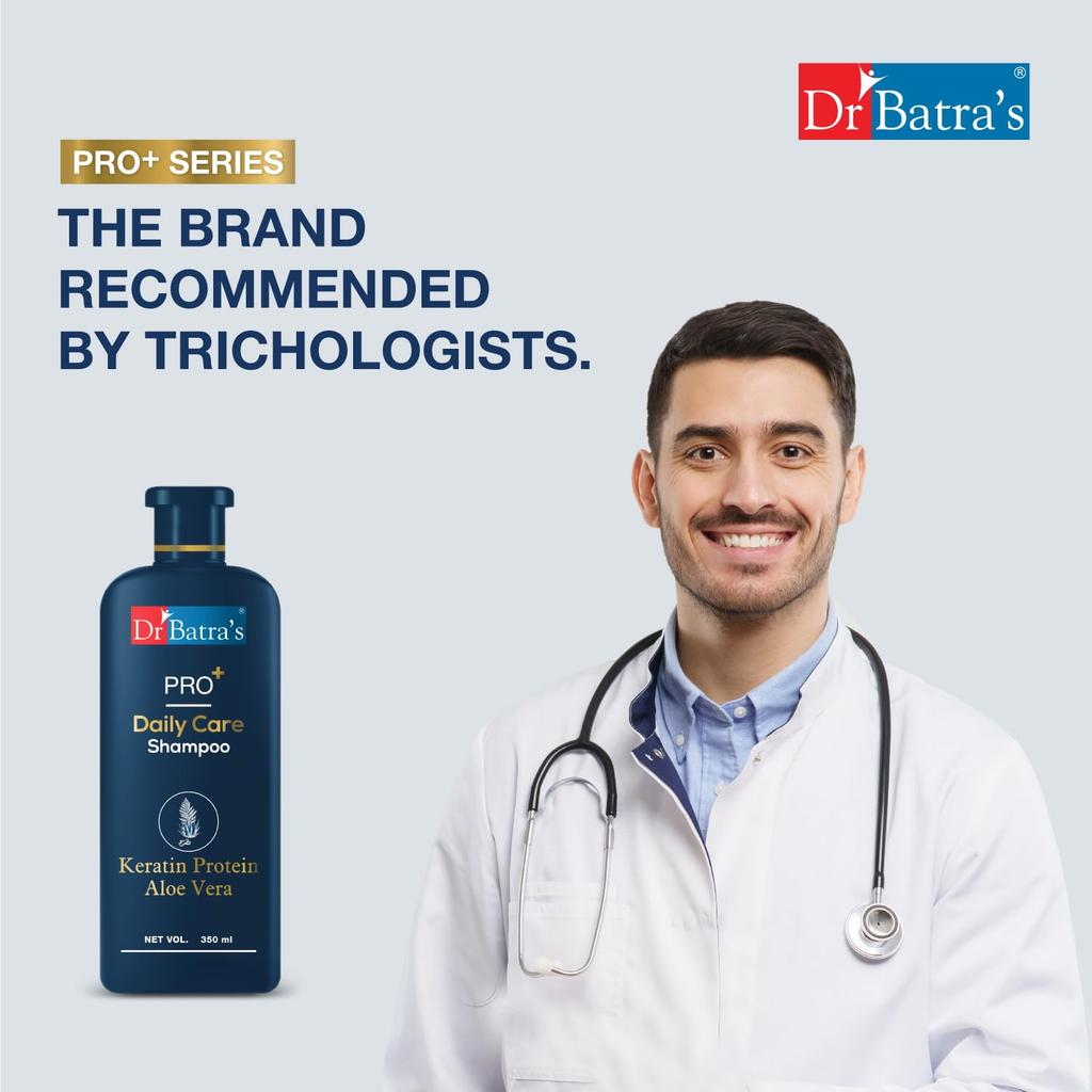 Dr Batra's PRO+ Daily Care Shampoo 350ml Pack of 1 for All Hair Types Gentle Nourishing Hair Care