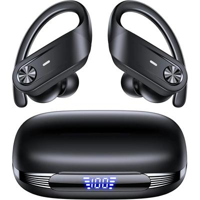 Bluetooth 5.4 Headphones Wireless Earbuds 80Hrs Playtime IPX7 Waterproof Digital Display EarBuds Earhook Mic in-Ear Earphones for Workout Running