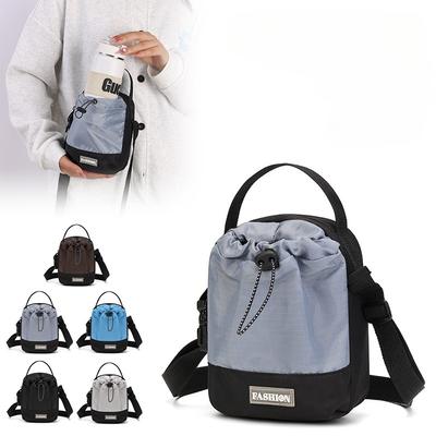 Waterproof Nylon Sling Bag - Outdoor Travel Pouch with Dedicated Water Bottle Pocket (New Nylon Crossbody Design)