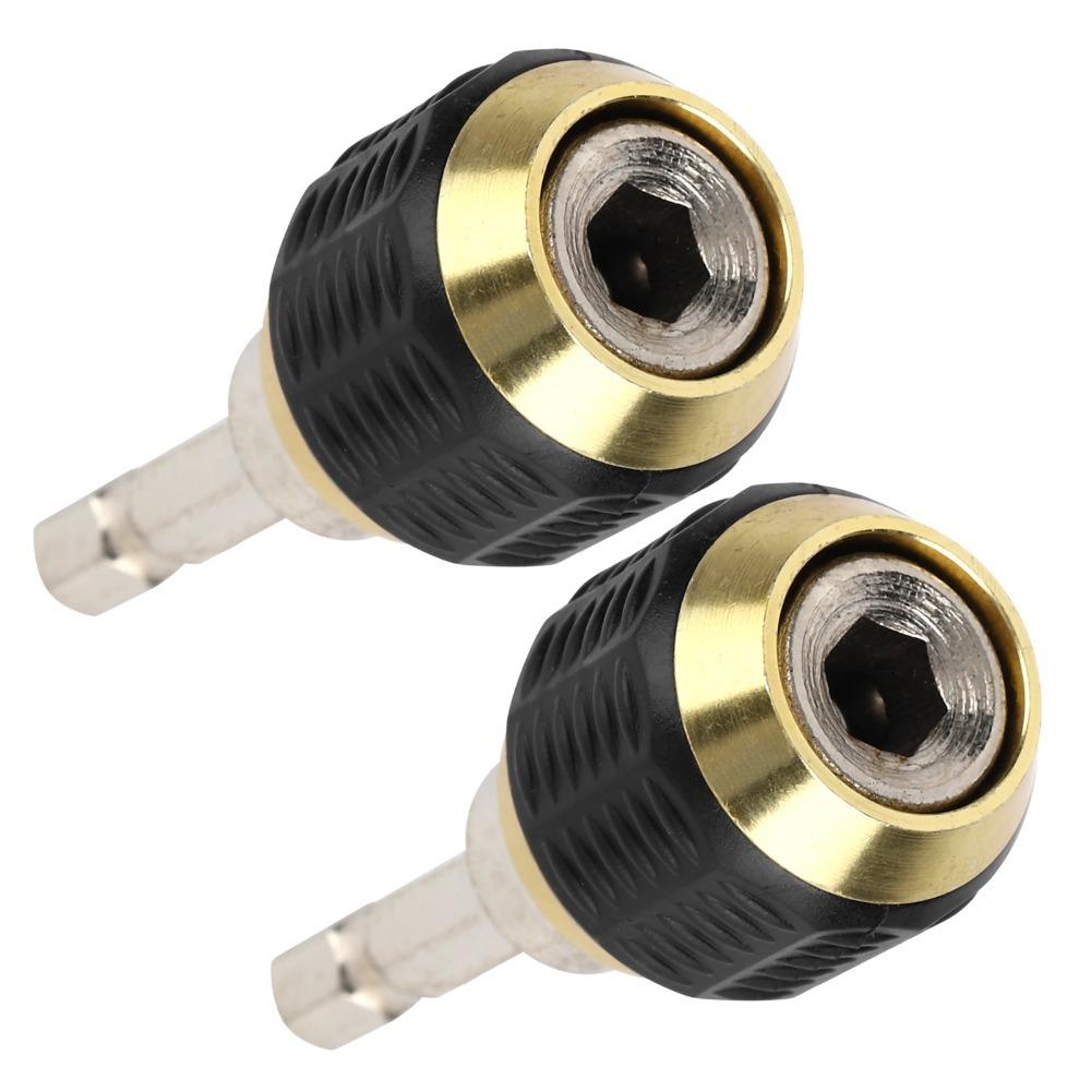 2PCS Universal Drill Chuck Stainless Steel Hex Shank Screwdriver Bit Holder Self-Locking Quick Release Drill Bit Extension