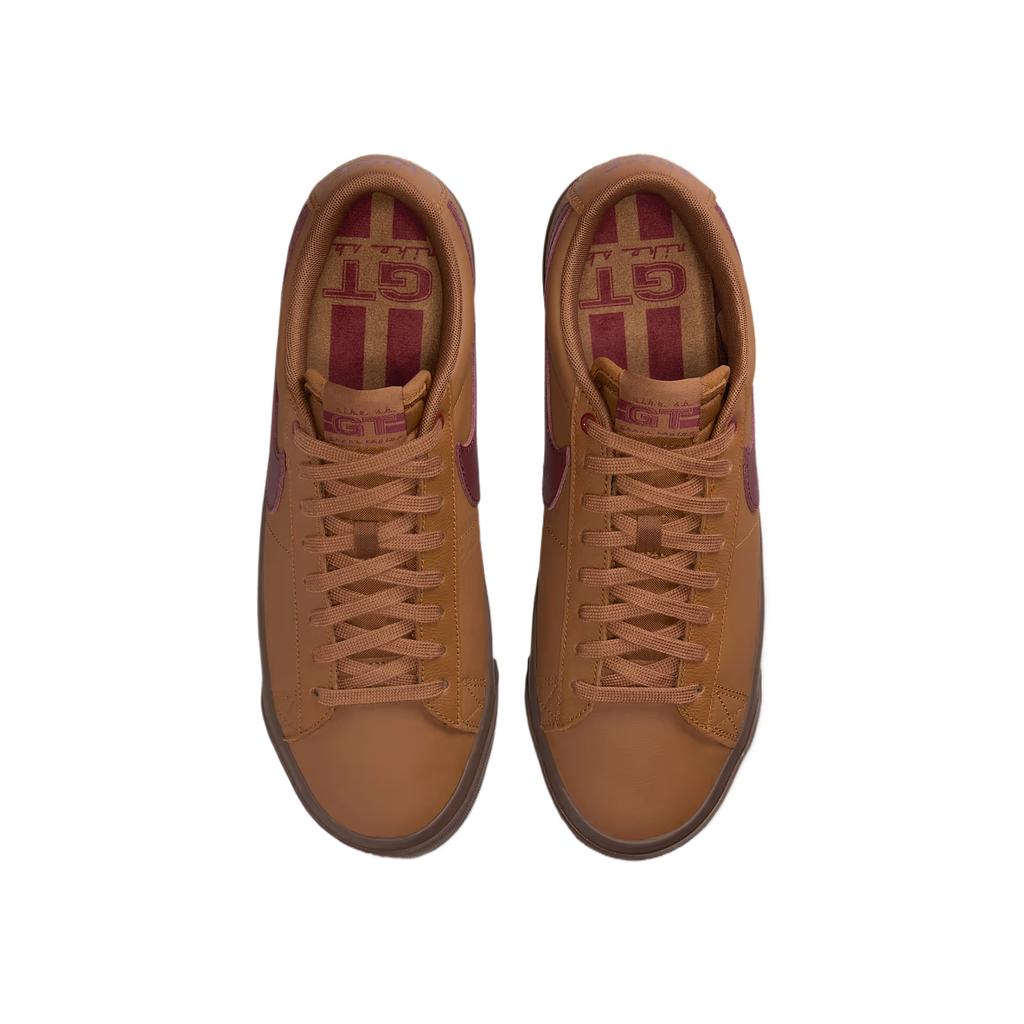 Nike Zoom Blazer Low Pro GT SB Light British Tan Dark Team Red Men Sneakers Brown Gum-Yellow DV1226-200