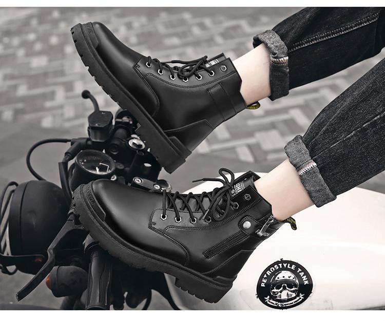 2023 Autumn Men's British Style High-Top Martin Boots: Trendy Casual Workwear Safety Shoes