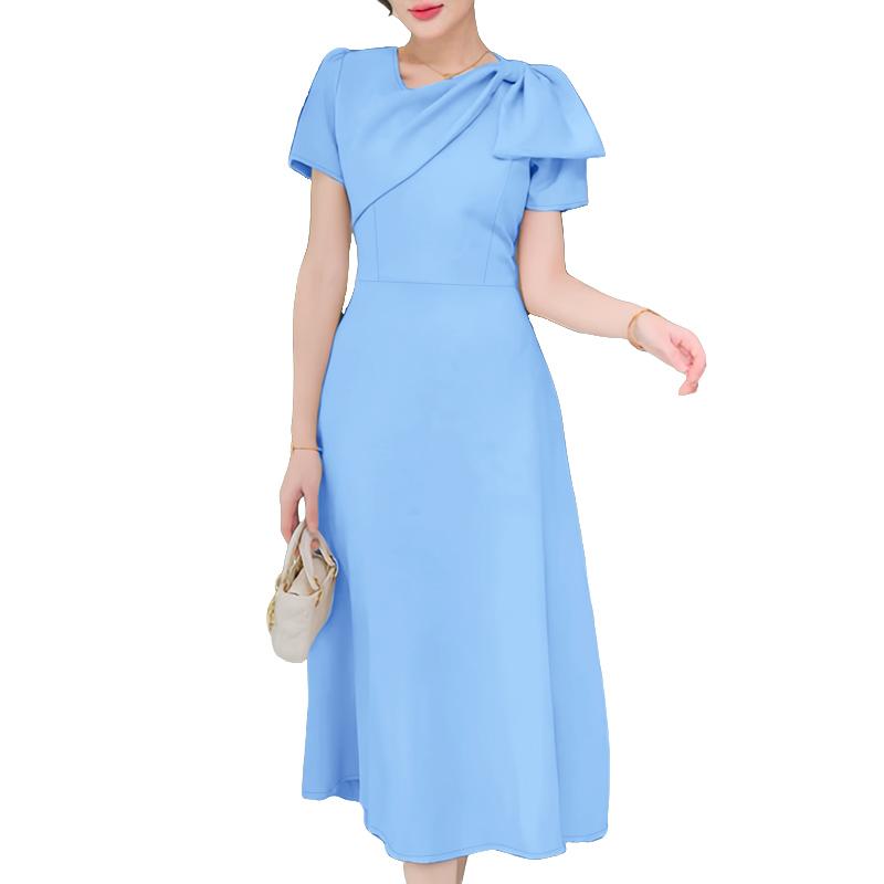 

ZANZEA Женское летнее повседневное платье с V-образным вырезом и короткими рукавами 5XL синий