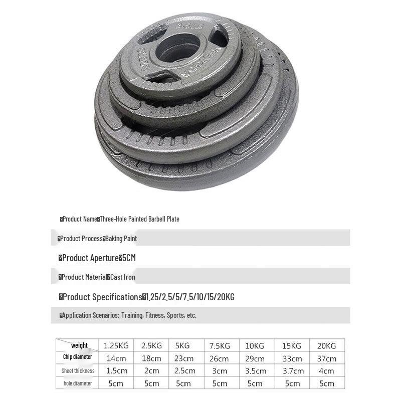 20kg Three-Hole Painted Barbell Plate