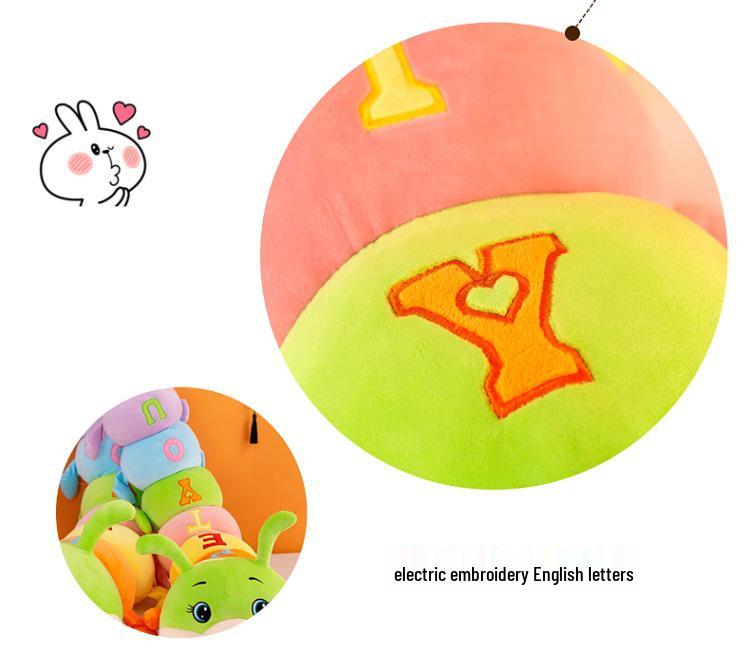 Colorful Caterpillar Plush Toy - Large Sleeping Pillow for Girls