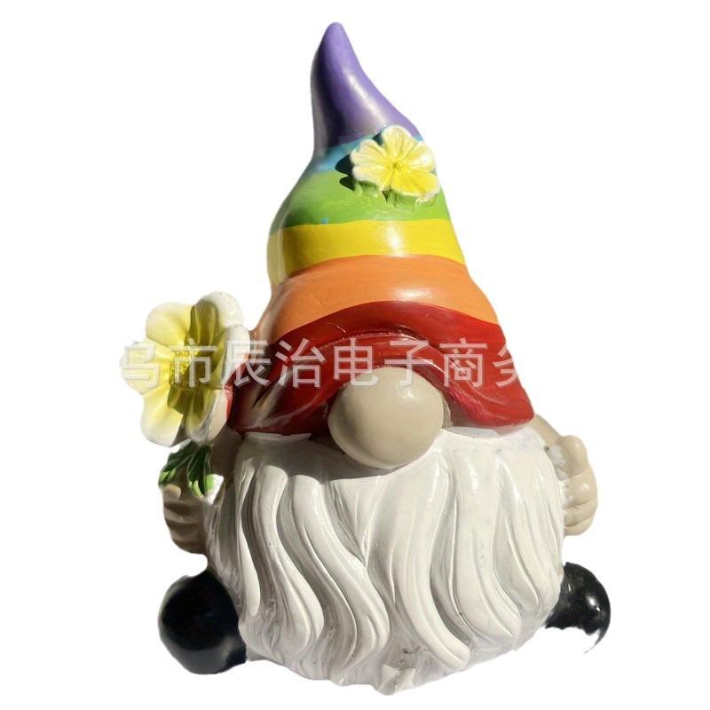 Magic Elf Garden Decoration Faceless Gnome Take Flower Goblin Resin Craft