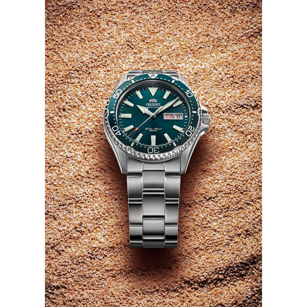 Orient Mako Automatic Dive Watch, Mechanical Green Dial, Men's with Manufacturer Warranty, RN-AA0808E