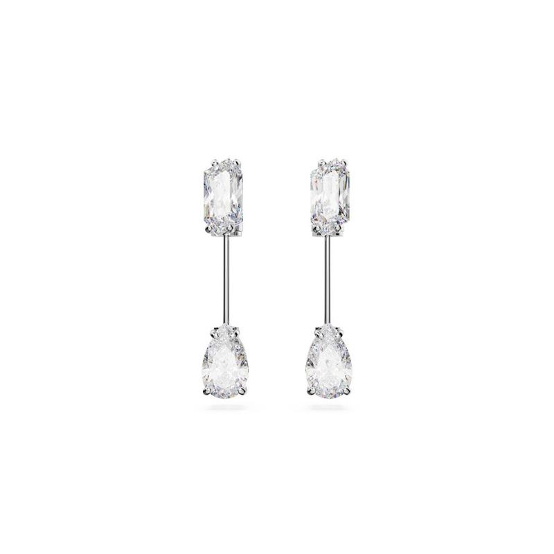 Swarovski Mesmera solid color design rhodium plated earrings women s silver 5661682