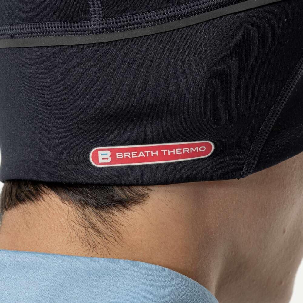 Mizuno Breath Thermo Running Cold Reflective Black Beanie, Moisture-Wicking, Heat-Generating, Weather, Print, J2JYB504,