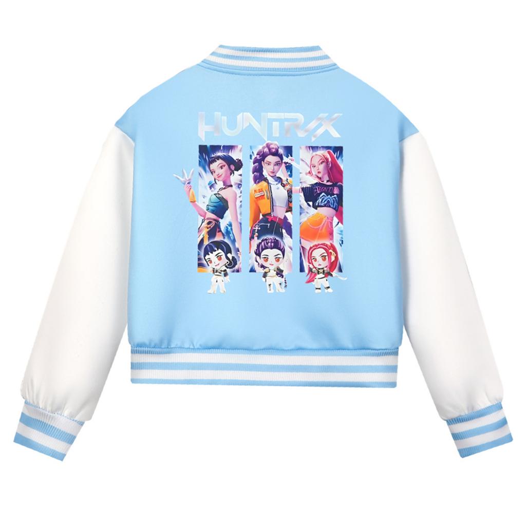 Mote for barn, avslappet langermet hettejakke med heks og gruppetrykk