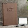 A5 Portable Planner 2027 Daily Monthly Agenda, Vintage Sheepskin Texture Cover, Efficient Time Management Tool Thick Paper Book for Business