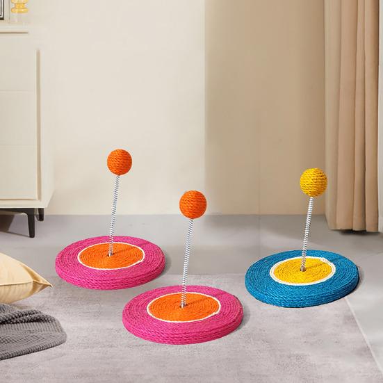 Sisal Rope Cat Scratcher Round Scratching Mat And Sisal Cat Spring Scratch Ball Cat Scratch Toy