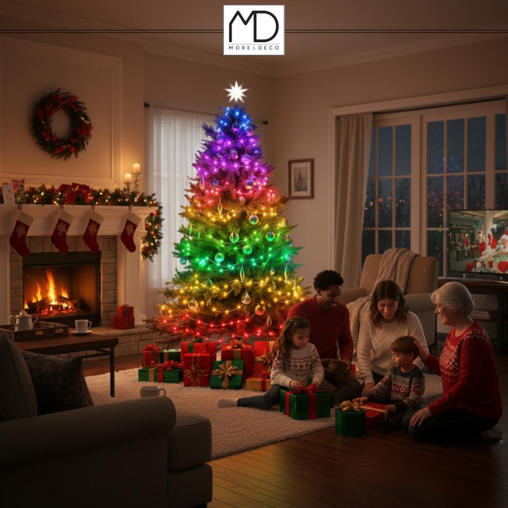 Lampki choinkowe 100 LED taśma USB inteligentne smart 10m multicolor +pilot MORE&DECO