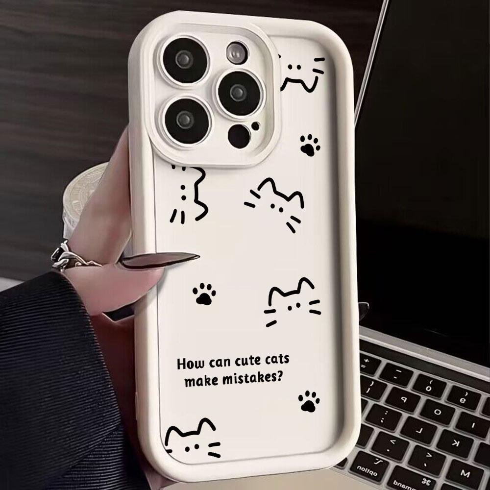 Snygg Linje Katt Hund Telefonfodral För Xiaomi Redmi Note 14 13 12s 12 11 10 9s 9 8 7 Turbo 4 Pro Plus 4G 5G Mjukt TPU Bakstycke