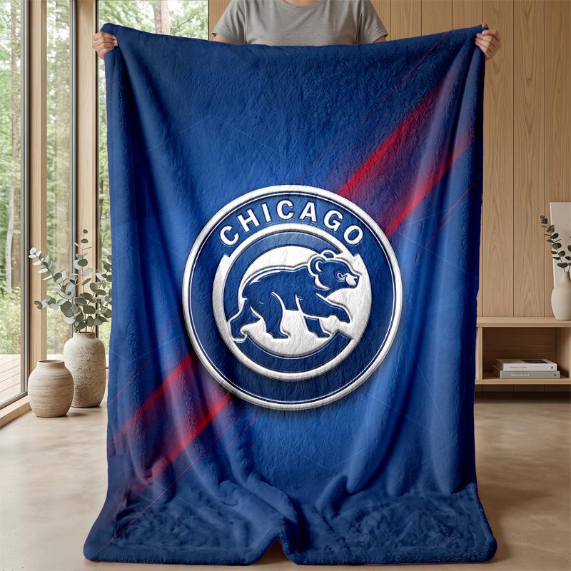 Chicago Cubs Flanell Fleece Decke Gemütlich Warm Überwurfdecke für Sofa Bett Reise Ganzjahresgebrauch