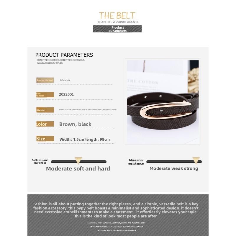 Mei Mary Belt - women's top grain leather fashion accessory - korean style minimalist slim belt