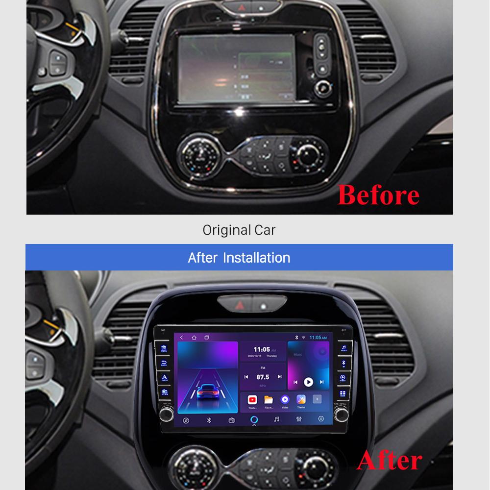 icreative Für Renault Captur Clio 2011-2018 Mit Knopf Knopf Android Auto Radio Multimedia Player Navigation Stereo GPS 2 Din carplay 2 + 32GB