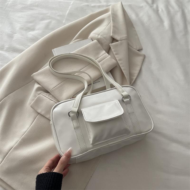 Vintage college style bowling bag new niche high-end sense versatile shoulder handbag
