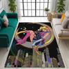 3DPretty Guardian Sailor Moon Pattern Rug, Non-slip Floor Mat, Suitable for Children's Playrooms, Bedrooms, Crawling Mats, Stain